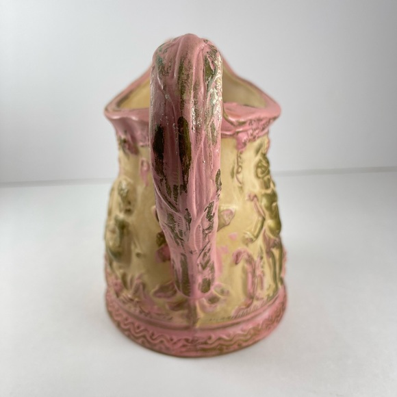 Vintage Pink and Gold ceramic Cherubs pitcher - Picture 3 of 7